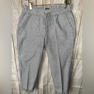 J. Crew Black and White Striped Joggers